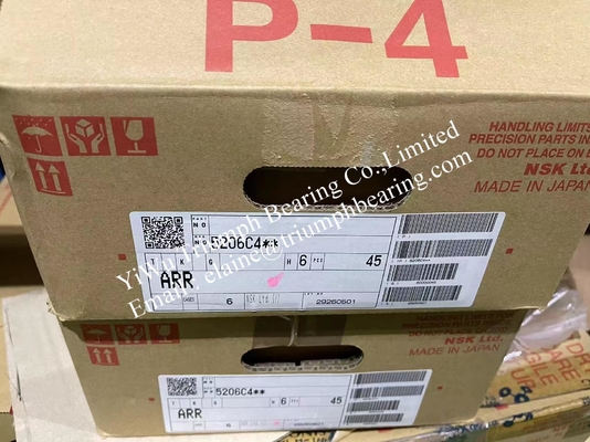 Los rodamientos de bolas de contacto angulares NSK originales, de doble fila 5206, 5206C4