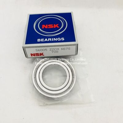 Los componentes de los rodamientos de bolas con ranura profunda de acero inoxidable NSK S6005ZZ, 6005ZZ
