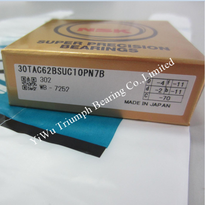 Rodamiento NSK de perno de bola, rodamiento de bola de contacto angular de precisión 30TAC62BSUC10PN7A, 30TAC62BSUC10PN7B