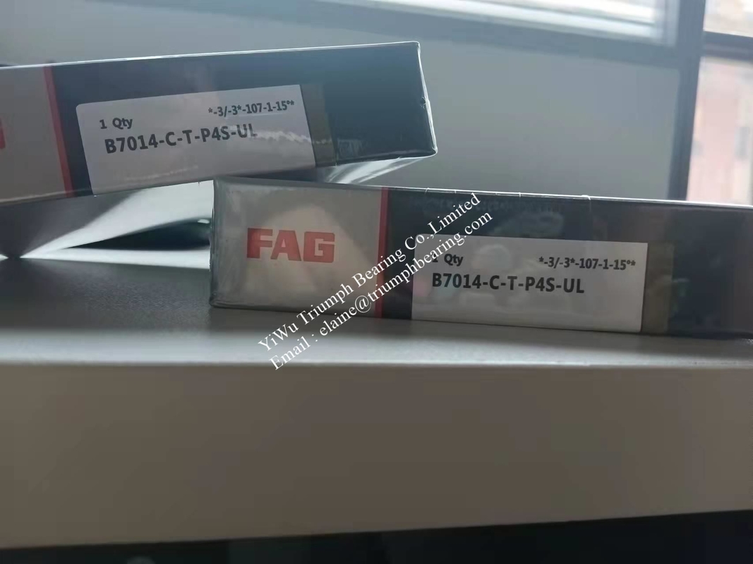 Los rodamientos de bolas de contacto angulares de alta precisión FAG, rodamiento de husillo B7014-C-T-P4S-UL